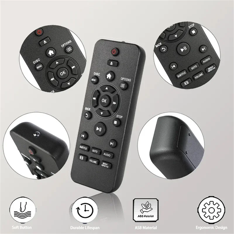 RC-5721 For Philips DVD Player Infrared Remote Control 10m Range Battery Operated Ergonomic Controller