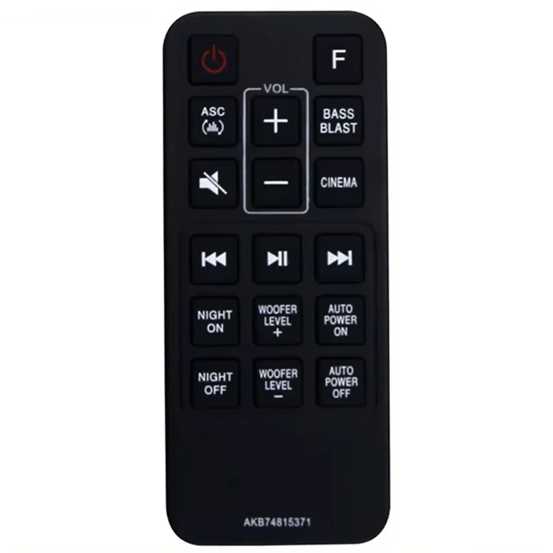 AKB74815371 For LG Soundbar Remote Control 1-10m Range Infrared Replacement Controller