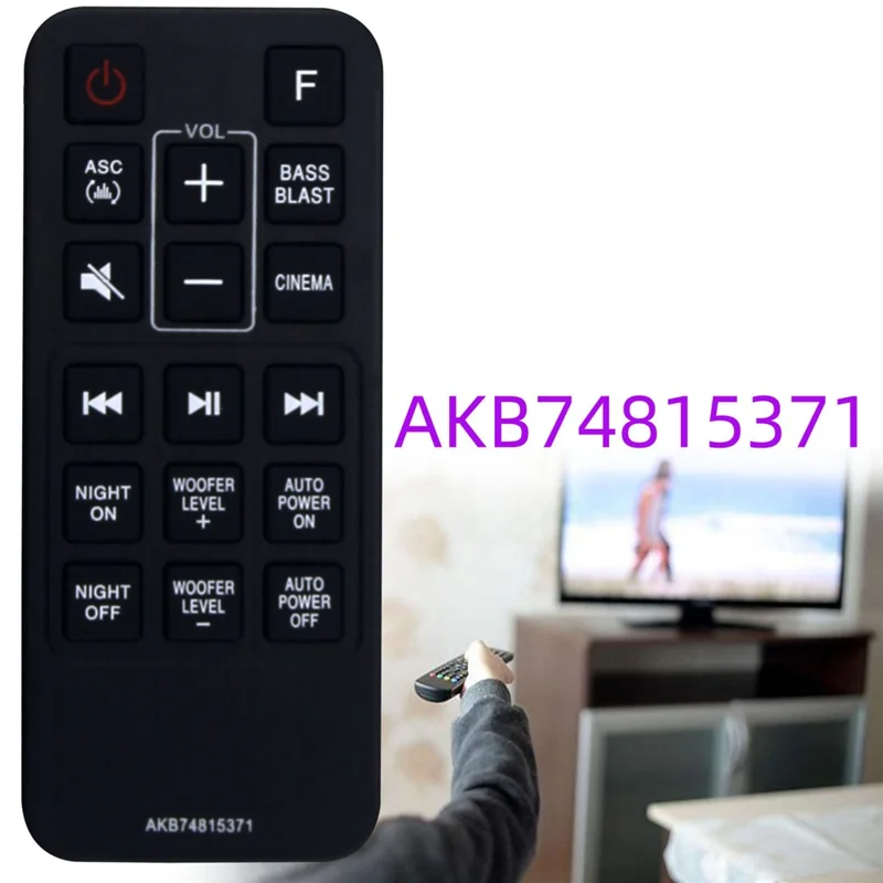 AKB74815371 For LG Soundbar Remote Control 1-10m Range Infrared Replacement Controller