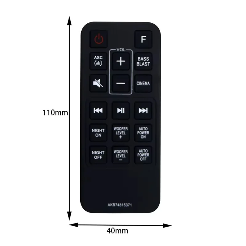 AKB74815371 For LG Soundbar Remote Control 1-10m Range Infrared Replacement Controller
