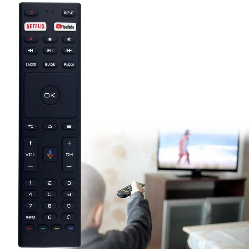 RM-C3363 For JVC TV Remote Control with Voice Button Replacement Remote 10M Range Battery Powered