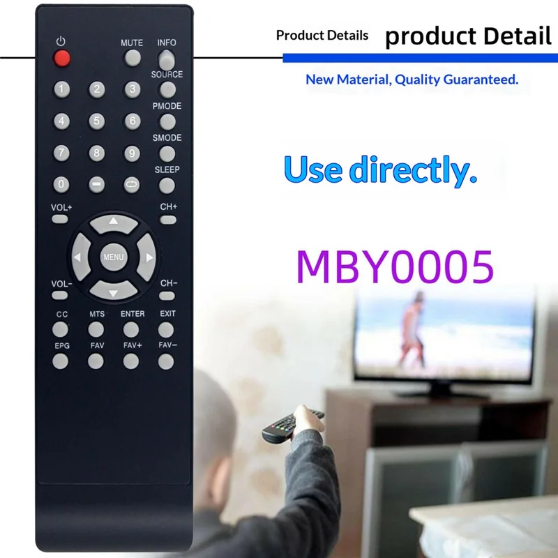 MBY0005 Pour téléviseur Proscan Télécommande infrarouge de 10 m Contrôleur infrarouge ergonomique