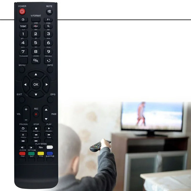REV2 For AMIKO TV 10m Range Infrared Remote Control Ergonomic TV Remote Controller