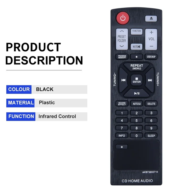 AKB73655710 Fernbedienung für LG Heimkino-Verstärker und Abspielgerät, Infrarot-Fernbedienung mit 10 m Reichweite