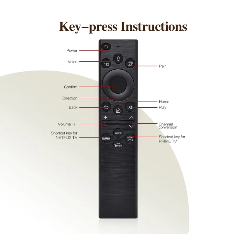 BN59-01385D 8m Range Voice Control Remote for Samsung TV Solar Charging Remote Controller