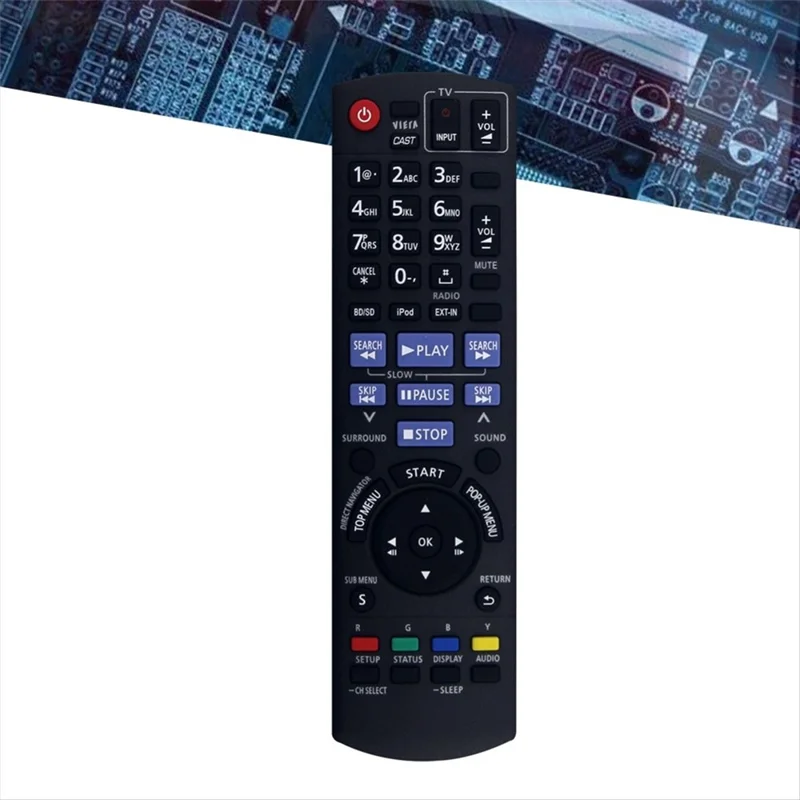 N2QAKB000072 لجهاز تشغيل الصوت من باناسونيك، جهاز تحكم عن بعد بالأشعة تحت الحمراء بمدى 10 أمتار، جهاز تحكم مريح