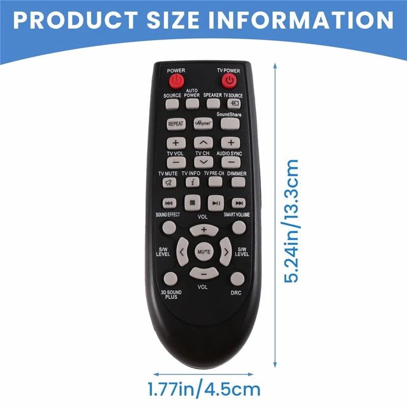 AH59-02547B Fernbedienung für Samsung Soundbar, Infrarot-Controller mit 10 m Reichweite als Ersatz