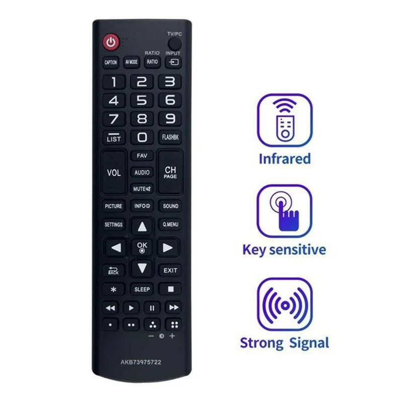 Mando a distancia AKB73975722 para televisor LG, controlador inalámbrico ergonómico por infrarrojos, reemplazo portátil