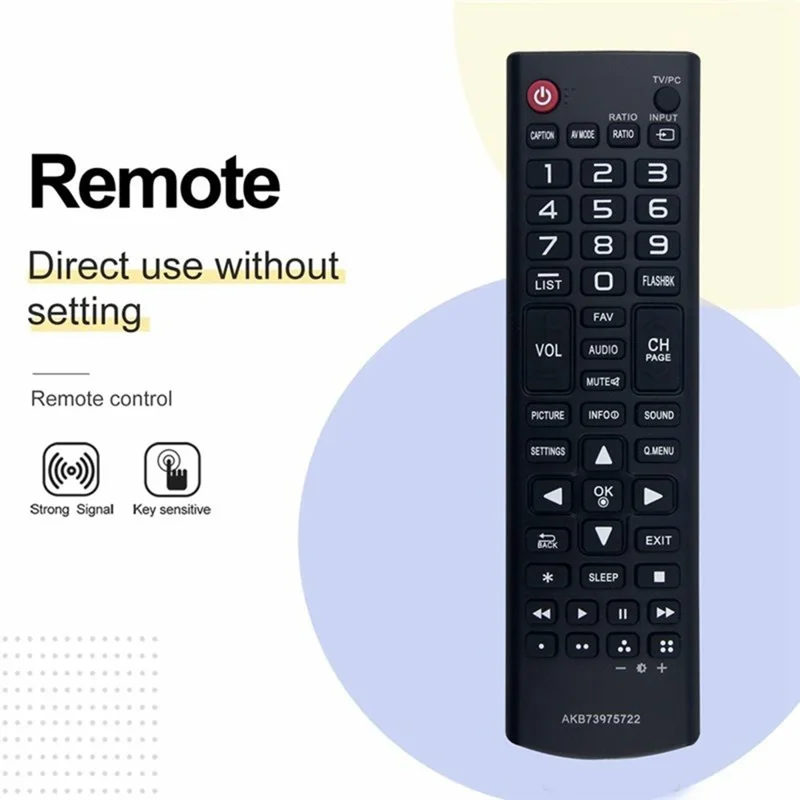 Mando a distancia AKB73975722 para televisor LG, controlador inalámbrico ergonómico por infrarrojos, reemplazo portátil