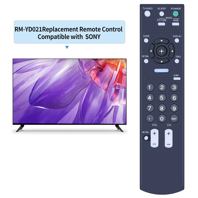 RM-YD021 Vervangende afstandsbediening voor Sony TV, geen programmering nodig, ergonomische infraroodbediening