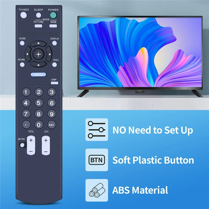 RM-YD021 Vervangende afstandsbediening voor Sony TV, geen programmering nodig, ergonomische infraroodbediening