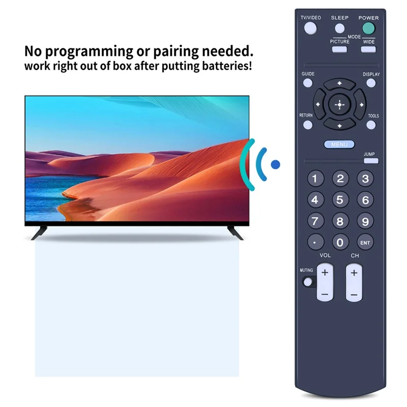 RM-YD021 Vervangende afstandsbediening voor Sony TV, geen programmering nodig, ergonomische infraroodbediening