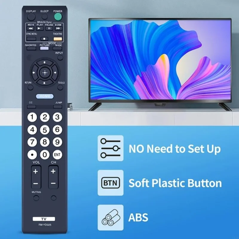 RM-YD025 Fernbedienungsersatz für Sony-Fernseher, keine Programmierung erforderlich, Infrarot-Controller