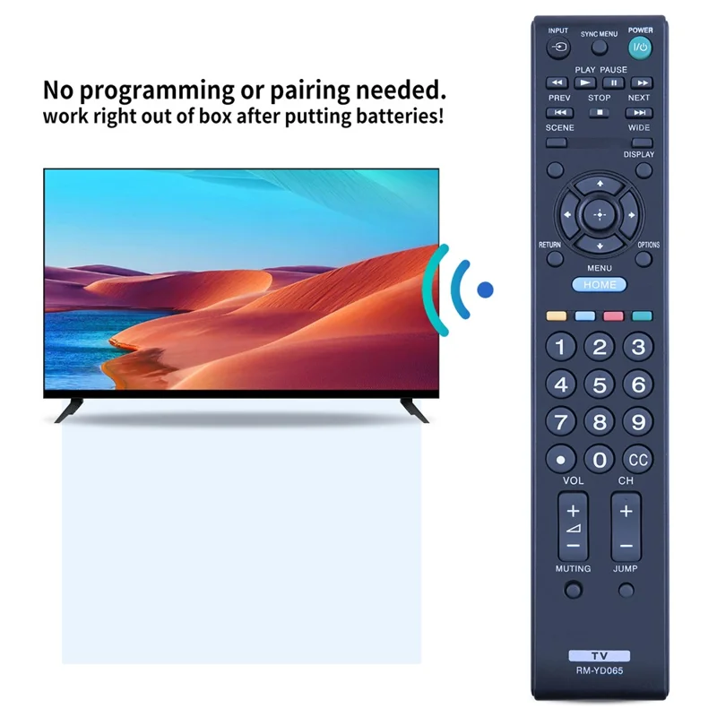 RM-YD065 Vervangende Infrarood Afstandsbediening voor Sony TV, Bereik tot 10 meter, Geen Programmeren Vereist