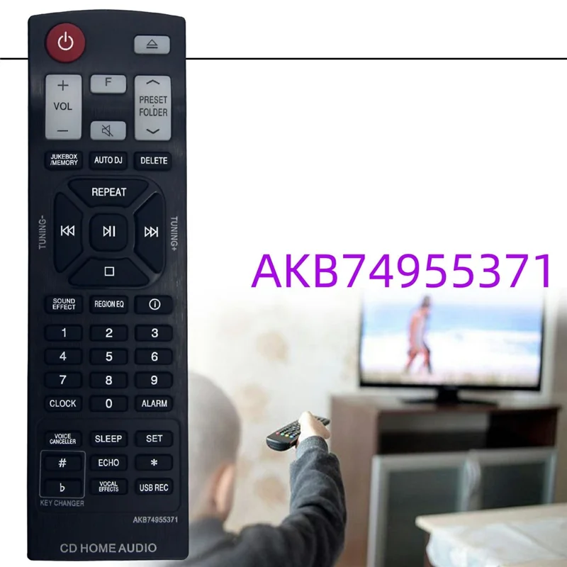 AKB74955371 For LG Audio Player Remote Control CD Home Audio System IR Controller with Multi Function Keys - Black