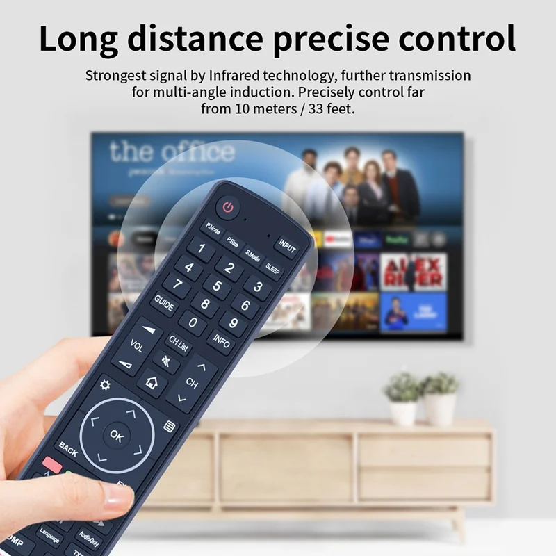 EN3N39H For Hisense TV Infrared Remote Control Long Distance Multi Device Controller - Black