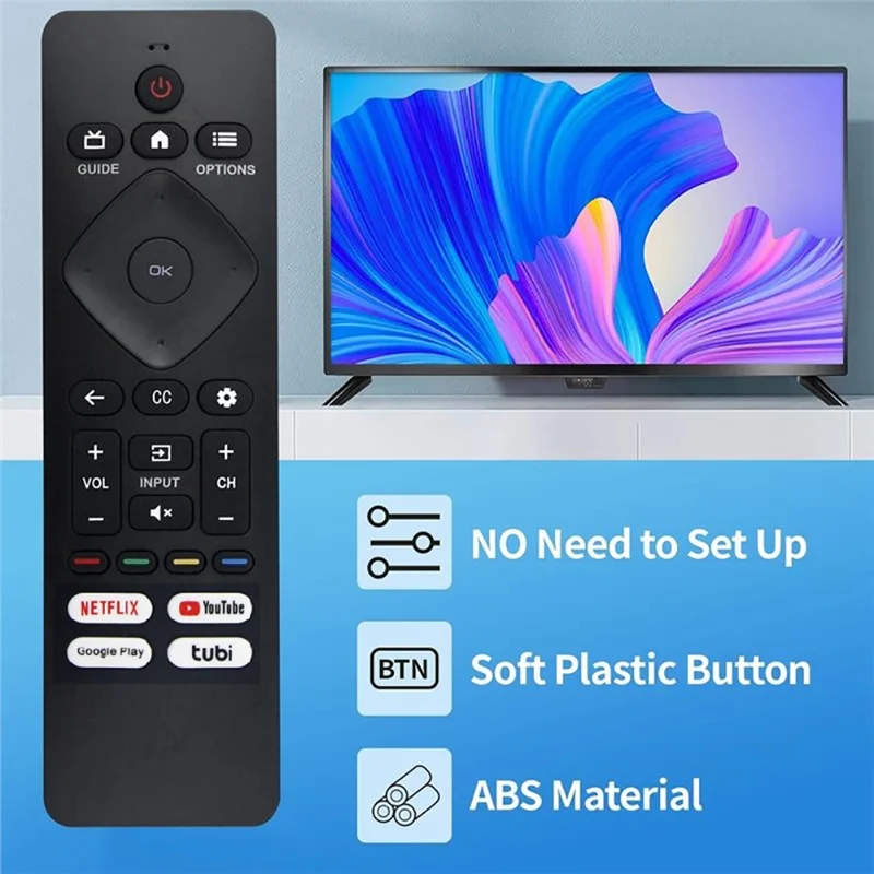 43PUL7652 / F7 For Philips TV Infrared Remote Control Without Voice Function - Black