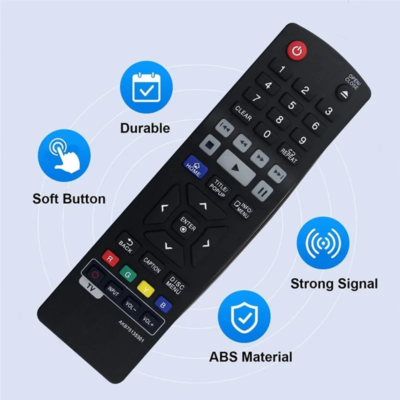 AKB75135301 For LG Blu-ray DVD Infrared Remote Control Long Distance Device Controller - Black