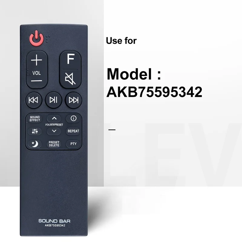 AKB75595342 For LG Sound Bar Infrared Remote Control Replacement Direct Use No Setting Required Controller - Black