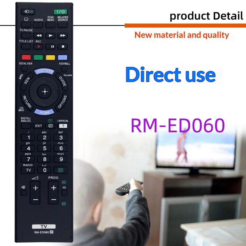 RM-ED060 For Sony TV Infrared Remote Control Replacement Universal Compatible Smart Television Controller - Black