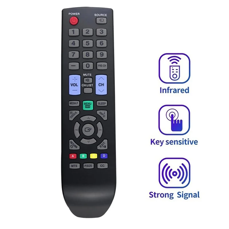 AA59-00506A For Samsung TV Infrared Remote Control Universal Replacement ABS Strong Signal Controller - Black
