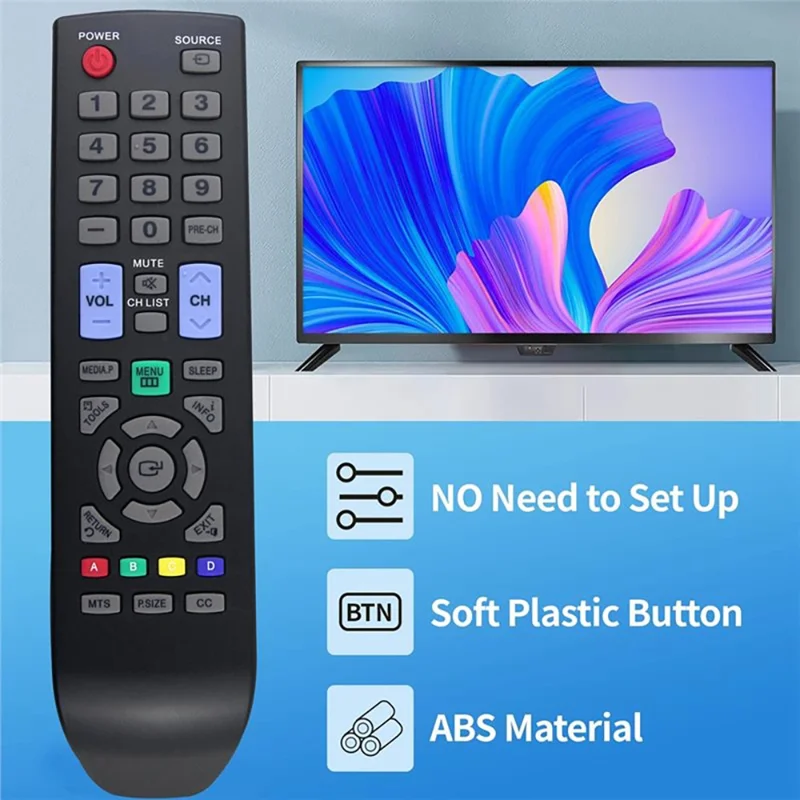 AA59-00506A For Samsung TV Infrared Remote Control Universal Replacement ABS Strong Signal Controller - Black