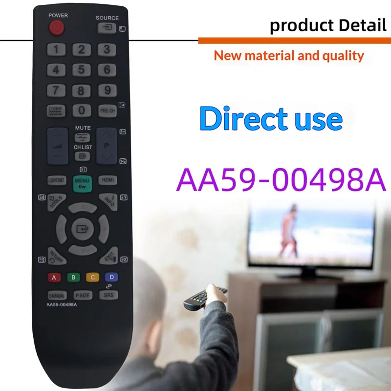 AA59-00498A For Samsung TV Remote Control Infrared Controller with Standard Functions - Black