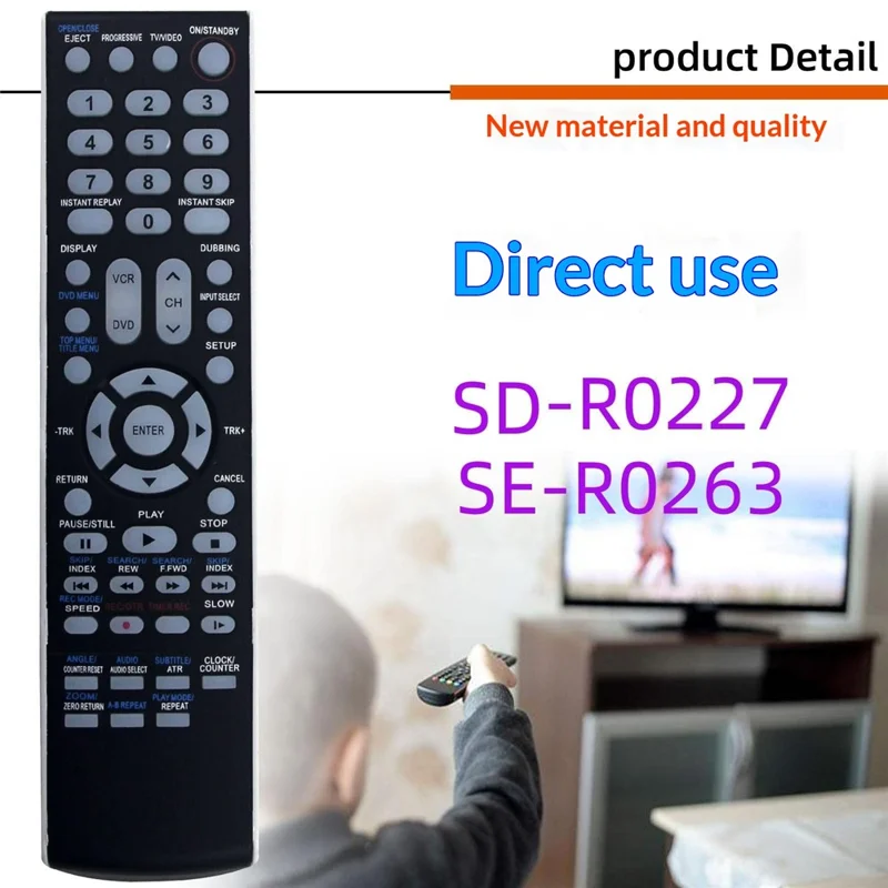 SD-R0227  /  SE-R0263 For Toshiba DVD Amplifier Player Infrared Remote Control Replacement Controller - Black