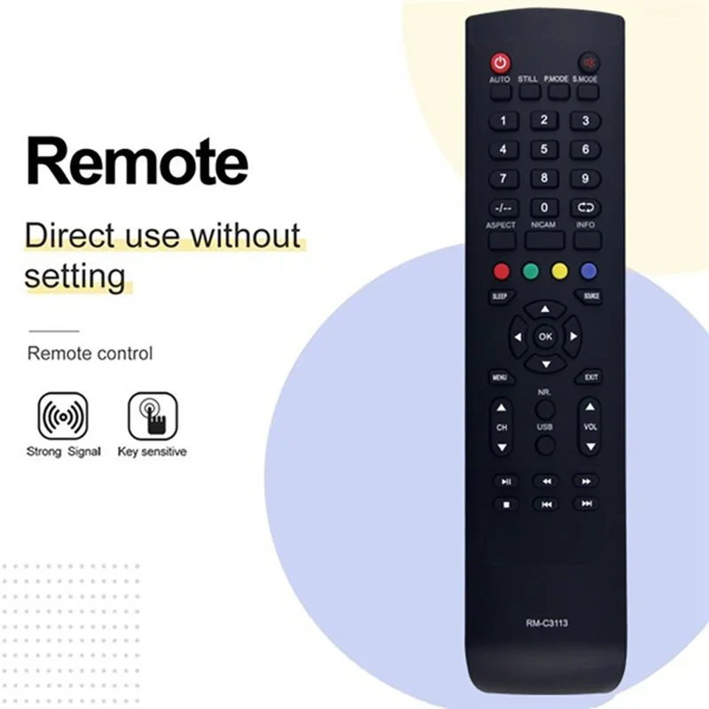 Mando a distancia RM-C3113 para televisor JVC, controlador por infrarrojos de uso directo y plug and play - Negro