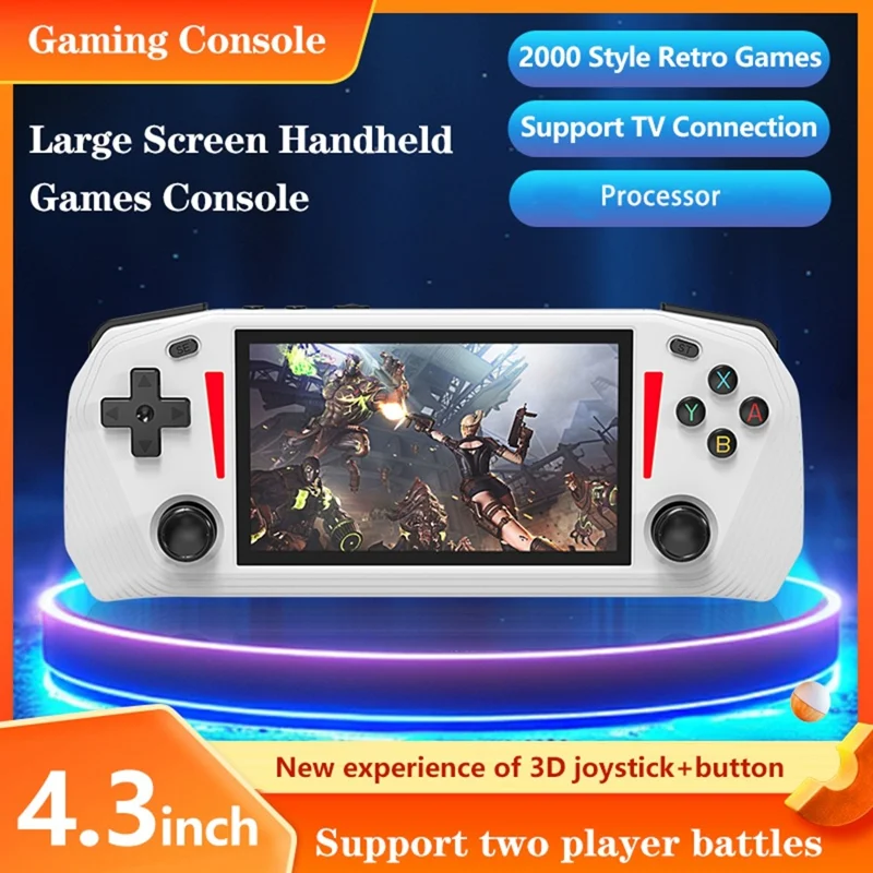 G33 4.3 Inch Handheld Game Console 20 Emulators HD TV Output Gaming Device (without Memory Card) - White