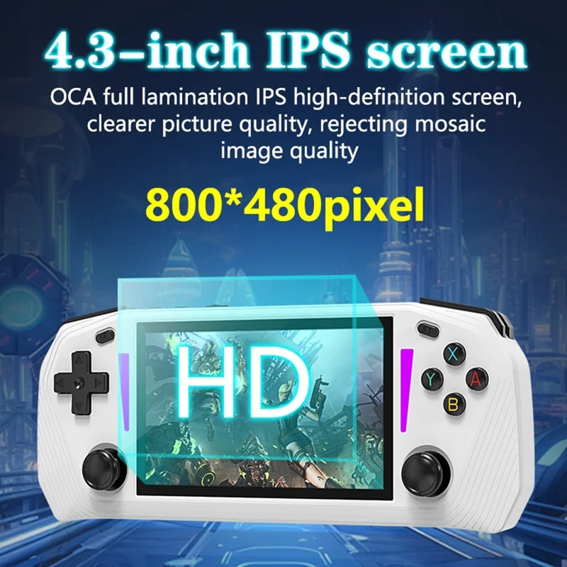 G33 4.3 Inch Handheld Game Console 20 Emulators HD TV Output Gaming Device (without Memory Card) - White
