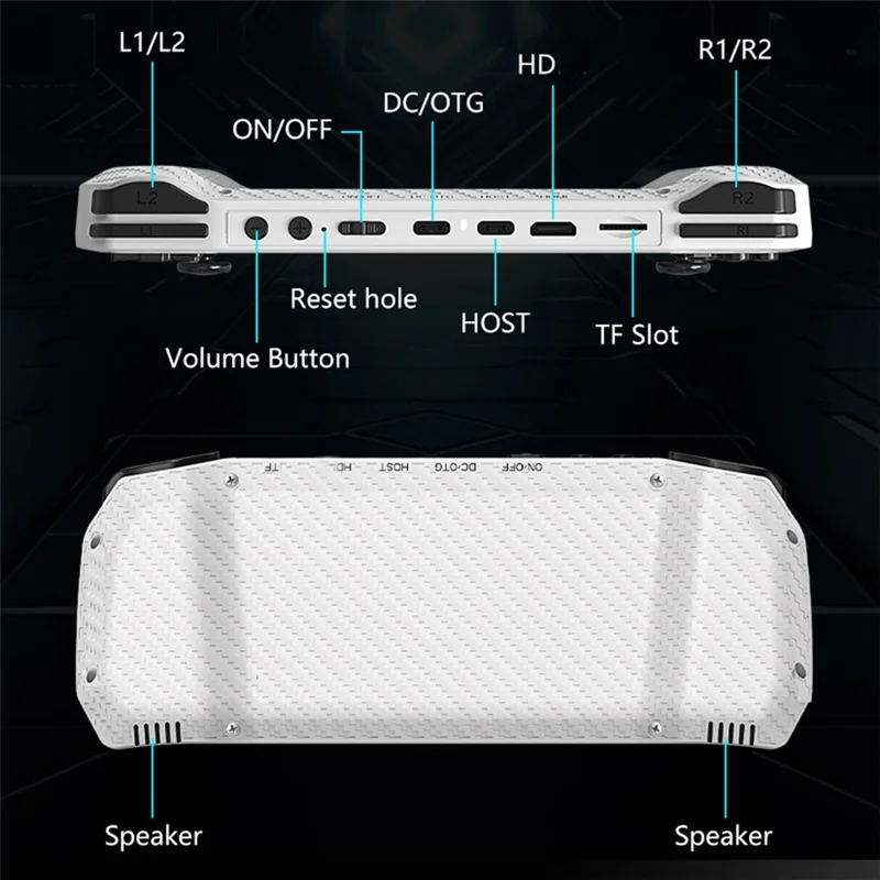 G33 4.3 Inch Handheld Game Console 20 Emulators HD TV Output Gaming Device (without Memory Card) - White