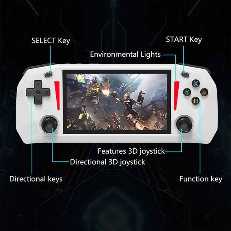 G33 4.3 Inch Handheld Game Console 20 Emulators HD TV Output Gaming Device (without Memory Card) - White