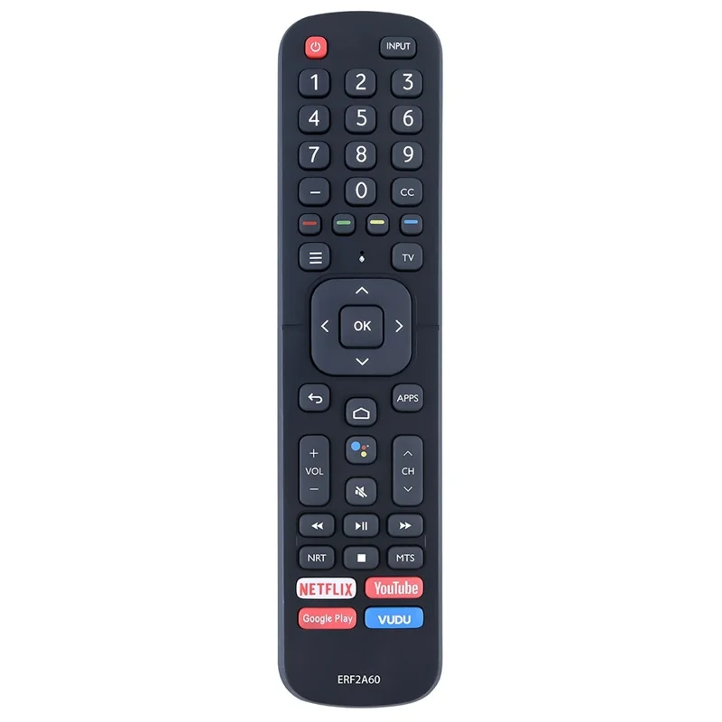 ERF2A60 For Hisense 4K Remote Control Replacement ABS Controller, No Voice Function - Black