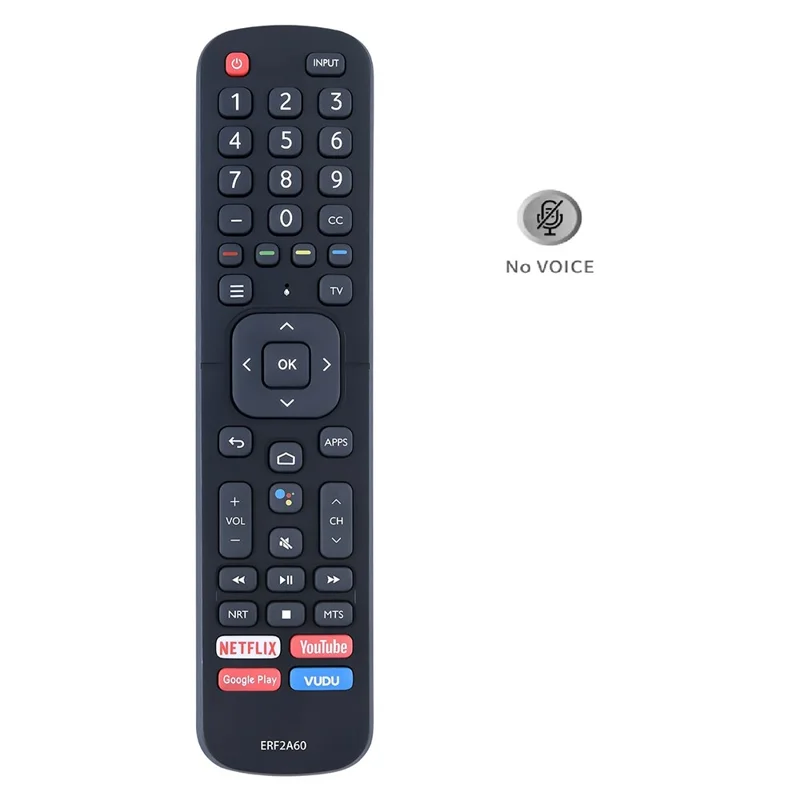 ERF2A60 For Hisense 4K Remote Control Replacement ABS Controller, No Voice Function - Black