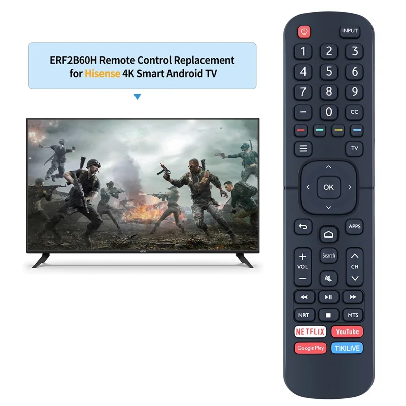 Mando a distancia ERF2B60H para televisión Hisense, reemplazo sin configuración, controlador de ABS - Negro