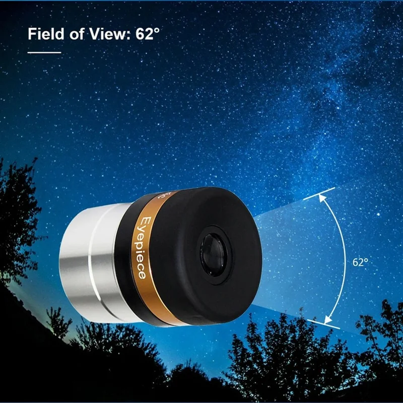 Telescope 1.25" Aspheric Eyepiece 62° Wide Field HD Eyepiece for Astronomy - 4mm