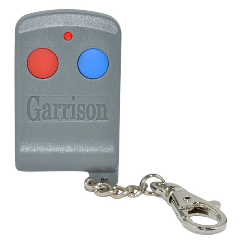 Mando a distancia para puerta de garaje Garrison, controlador inalámbrico de 2 botones 433MHz para puerta automática - Gris