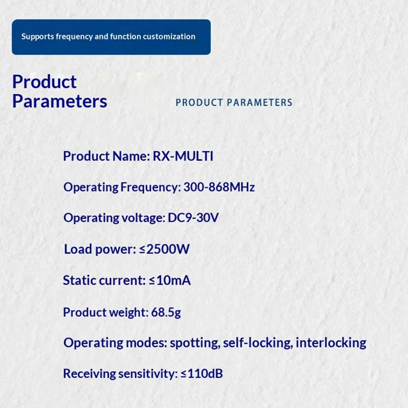 Controlador Multi-Frecuencia 300-868MHz Receptor Remoto de 9-30V para Puerta de Garaje y Puerta Automática - Blanco