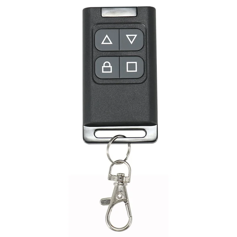 Mando a distancia de copia de 433MHz con 4 botones, mando dual para puerta de garaje y hogar inteligente - Negro Gris / Arriba y Abajo