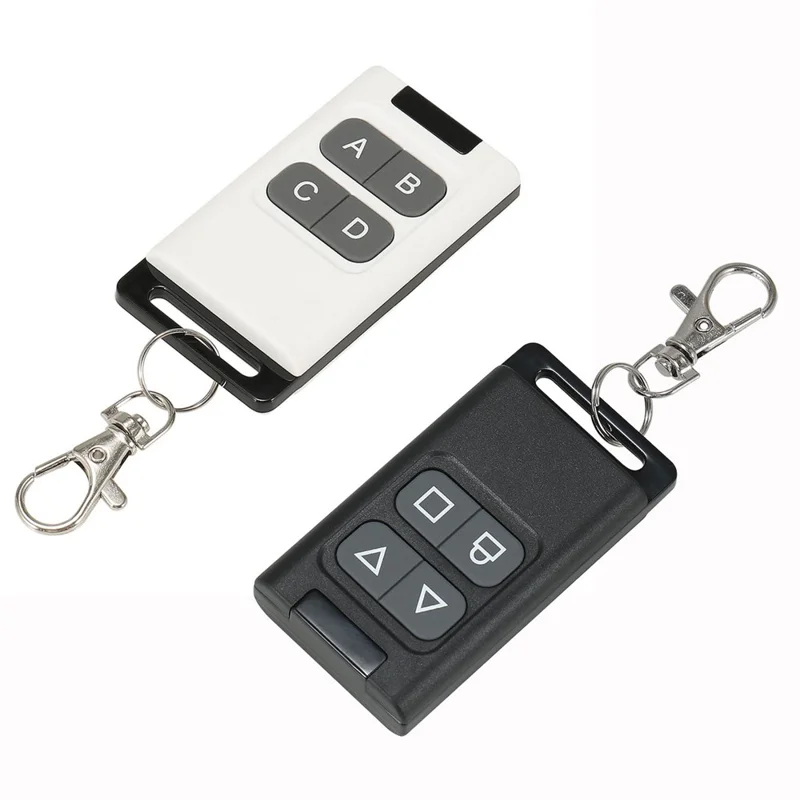 Mando a distancia de copia de 433MHz con 4 botones, mando dual para puerta de garaje y hogar inteligente - Negro Gris / Arriba y Abajo