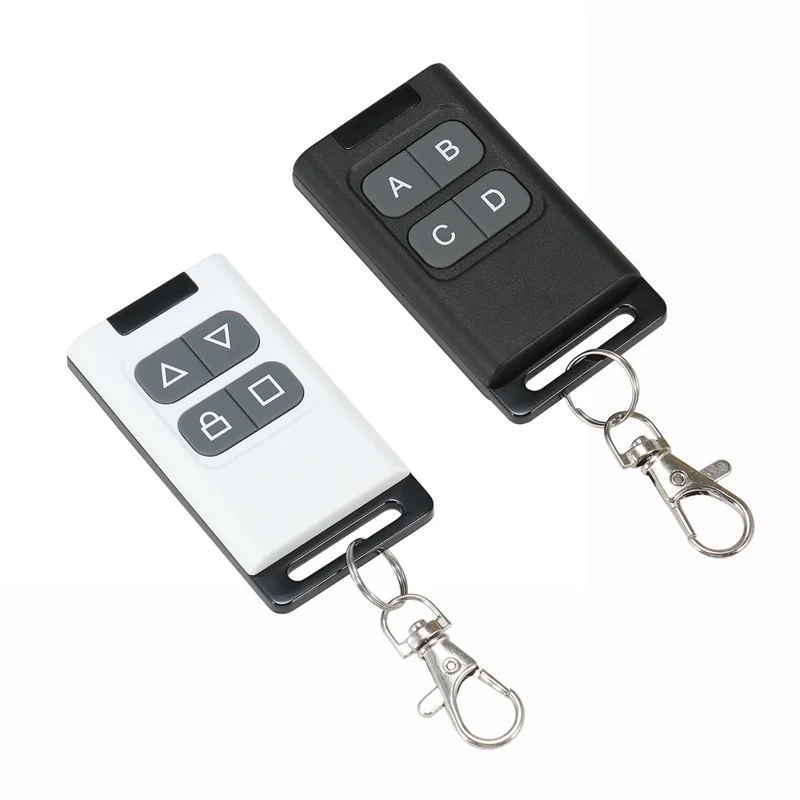 Mando a distancia de copia de 433MHz con 4 botones, mando dual para puerta de garaje y hogar inteligente - Negro Gris / Arriba y Abajo