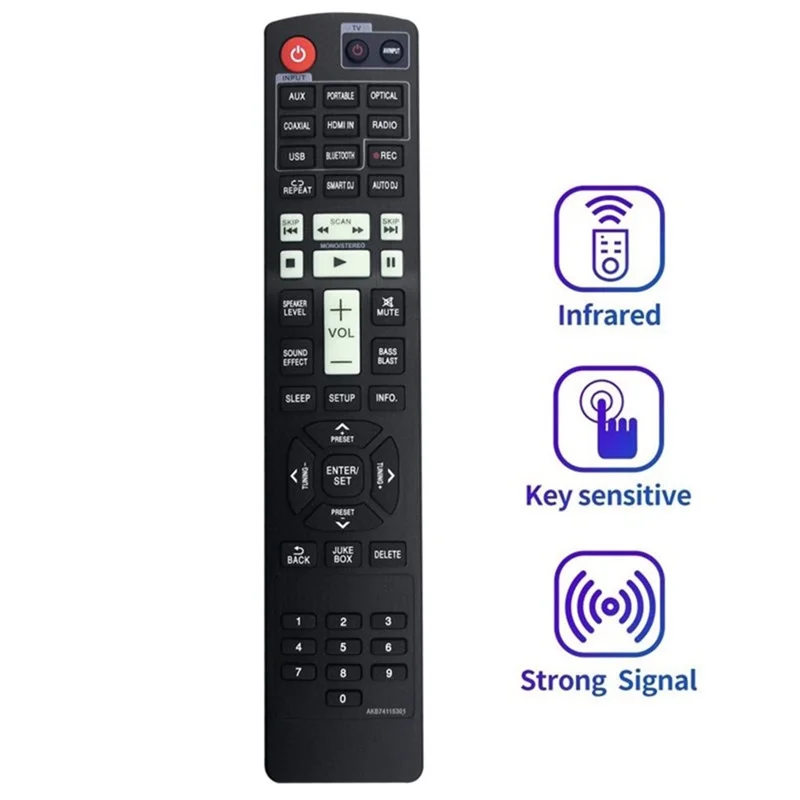 AKB74115301 Fernbedienung für LG Blu-ray DVD-Player Infrarot-Fernbedienung