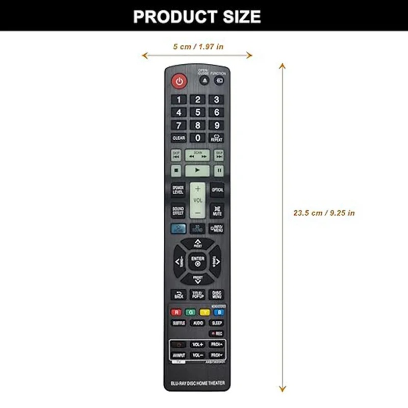 AKB73635401 Ergonomische Fernbedienung für LG Blu-ray DVD-Player, Infrarot-Fernbedienung