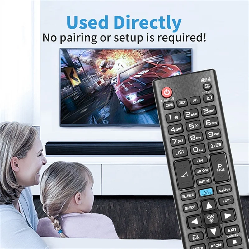 AKB74475404 Fernbedienung für LG TV, Infrarot-Fernbedienung mit ergonomischem Design, kabellose Ersatzfernbedienung