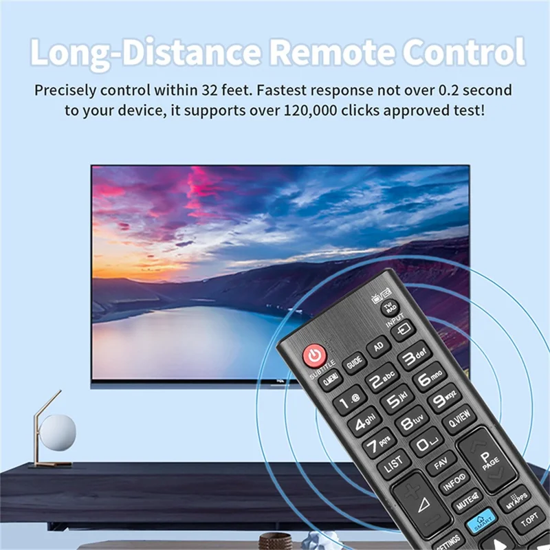 AKB74475404 Fernbedienung für LG TV, Infrarot-Fernbedienung mit ergonomischem Design, kabellose Ersatzfernbedienung