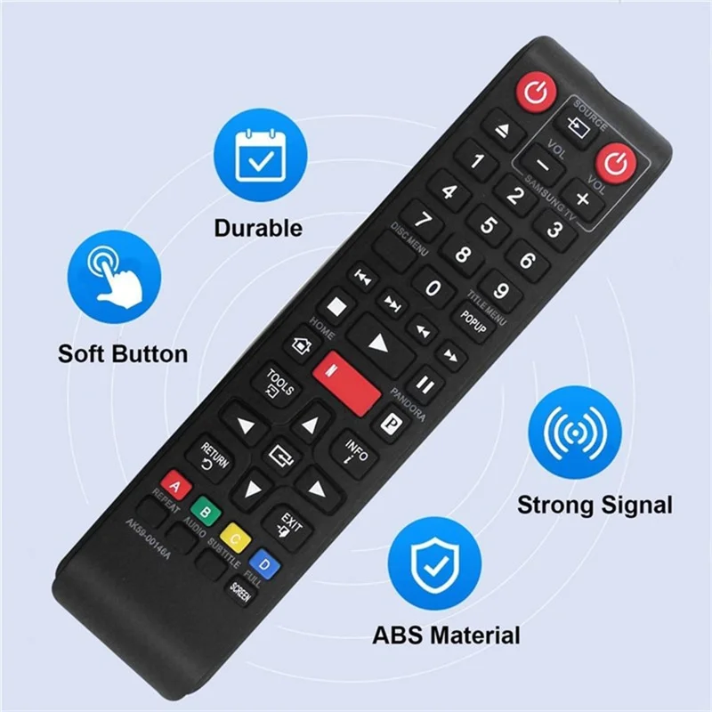 AK59-00146A Fernbedienung für Samsung Blu-ray DVD-Player, batteriebetriebene Ersatz-Fernbedienung, kabellose Infrarot-Fernbedienung