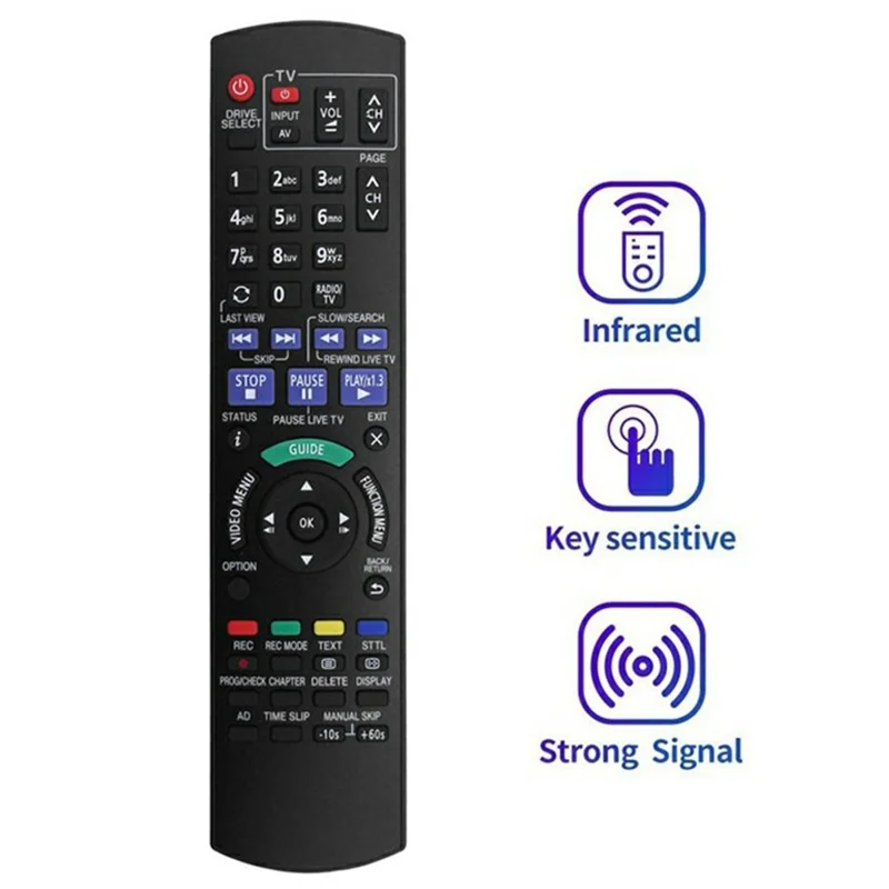 N2QAYB001059 Remote Control for Panasonic Blu-ray DVD Player Ergonomic Infrared Wireless Replacement IR Controller