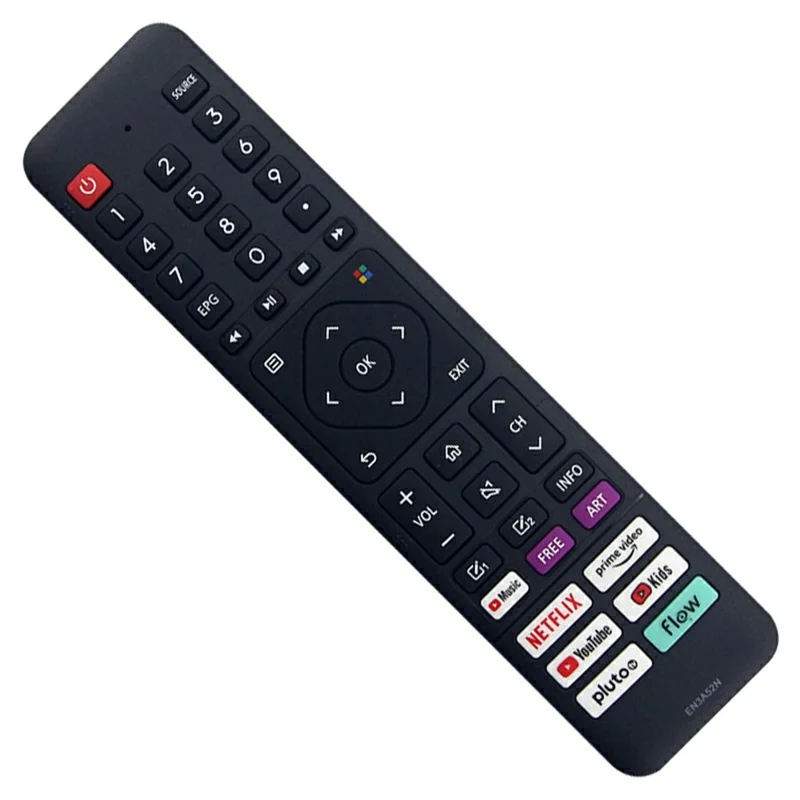 EN3A52N For Hisense TV Remote Control Ergonomic Infrared Replacement Controller with Netflix YouTube Prime Video