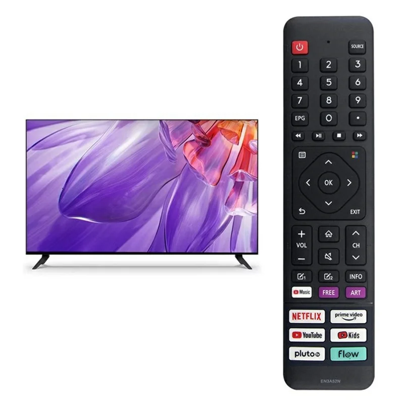 EN3A52N For Hisense TV Remote Control Ergonomic Infrared Replacement Controller with Netflix YouTube Prime Video